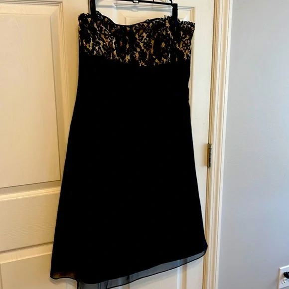 ann taylor black eyelet dress Ann Taylor Petite 2P Eyelet Shift Dress Short Sleeve Black Spring Summer